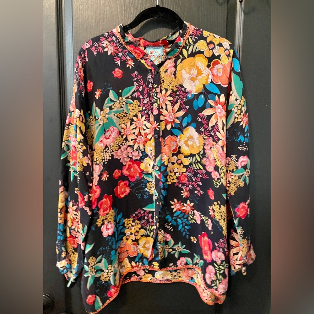 Johnny Was Poppy Button Down blouse size M/L